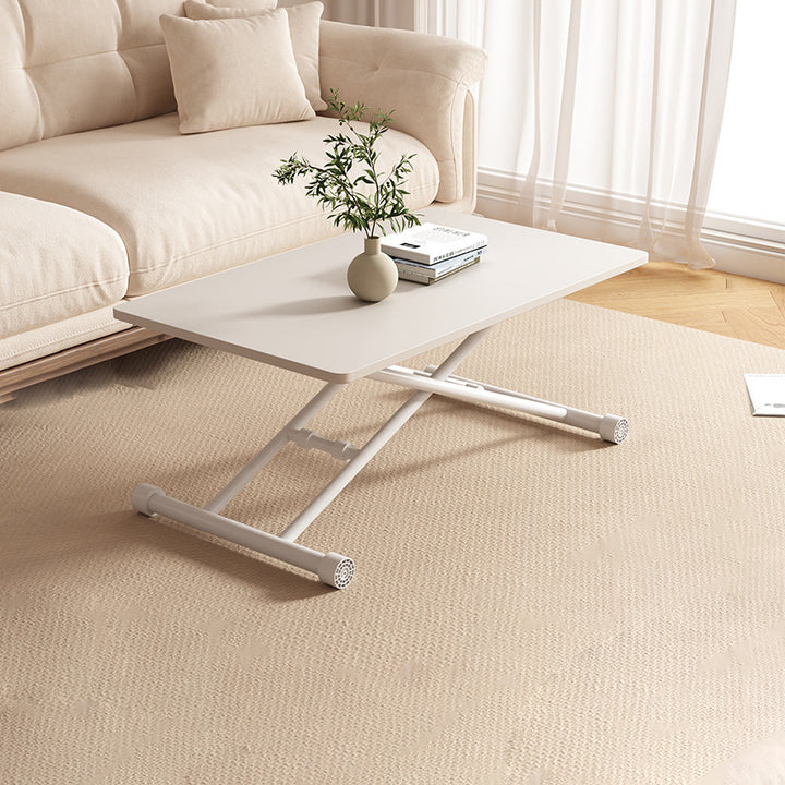 Moderner minimalistischer klappbarer rechteckiger Couchtisch aus MDF und Metall für das Wohnzimmer 