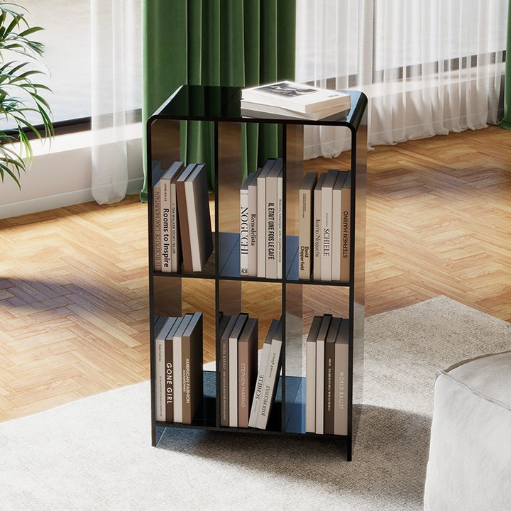 Moderner minimalistischer rechteckiger Acryl-Bücherregal 2-stufig für das Wohnzimmer 