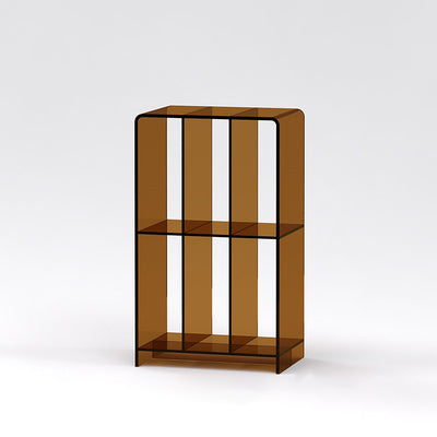 Modern Minimalist Rectangular Acrylic Bookshelf 2-Tier For Living Room