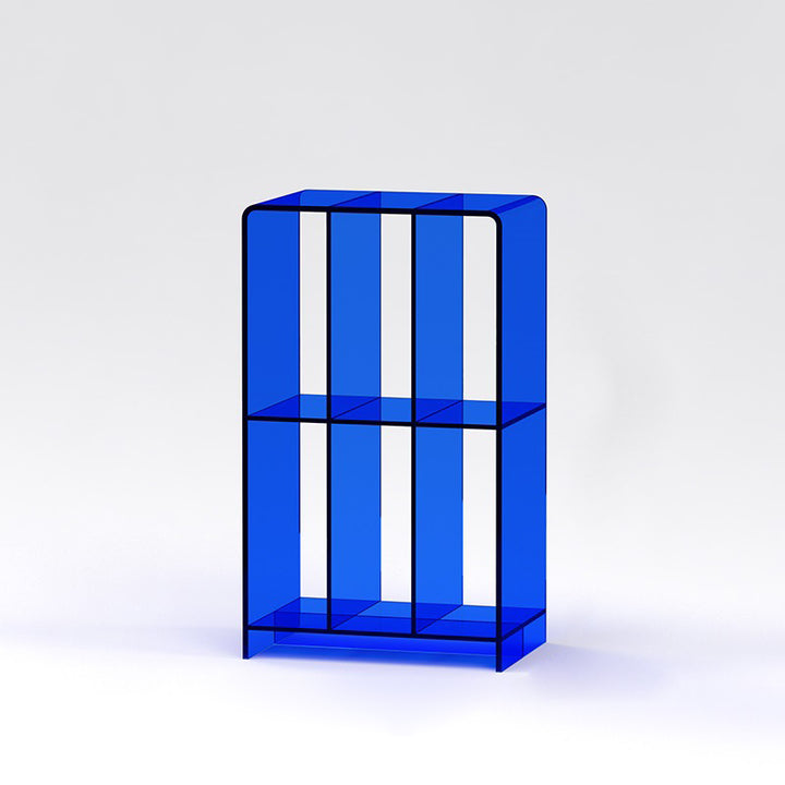 Moderner minimalistischer rechteckiger Acryl-Bücherregal 2-stufig für das Wohnzimmer 