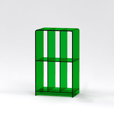 Modern Minimalist Rectangular Acrylic Bookshelf 2-Tier For Living Room