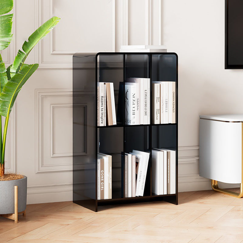 Modern Minimalist Rectangular Acrylic Bookshelf 2-Tier For Living Room