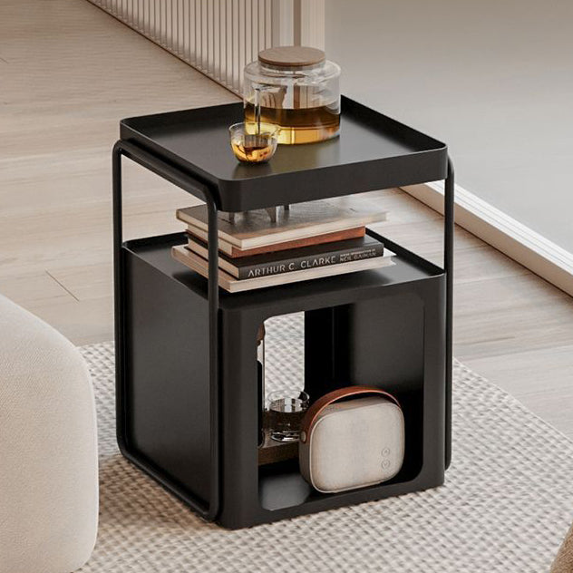 Contemporary Creative Removable Rectangular Iron End Table 3-Tier For Living Room