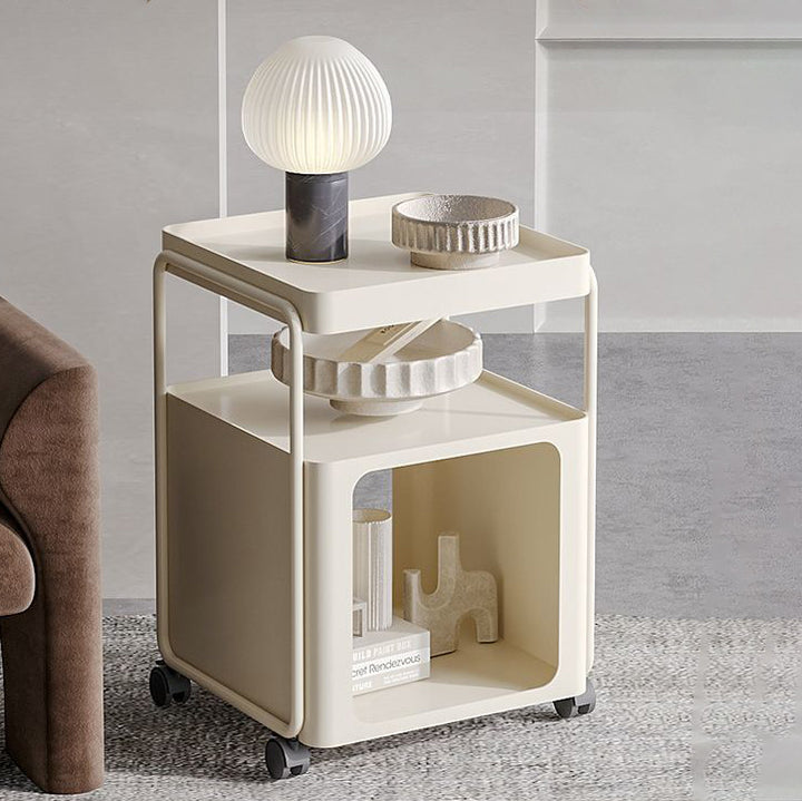Contemporary Creative Removable Rectangular Iron End Table 3-Tier For Living Room