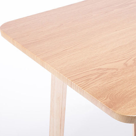 Mesa de Centro Moderna Minimalista Rectangular Ovalada con Panel Falso de Madera Maciza para Sala de Estar 