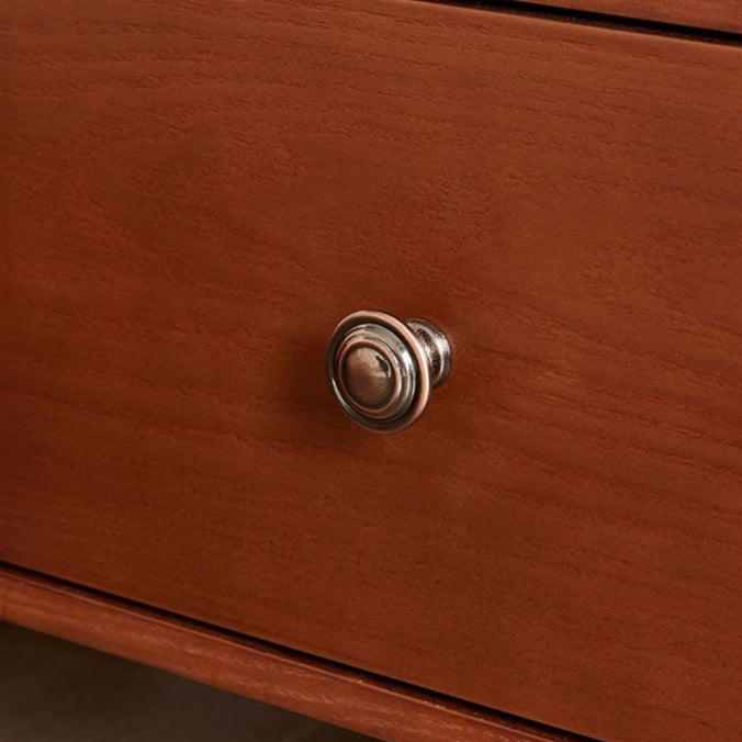 Table de nuit rectangulaire traditionnelle en bois de frêne français à 2 tiroirs et 2 niveaux pour chambre 