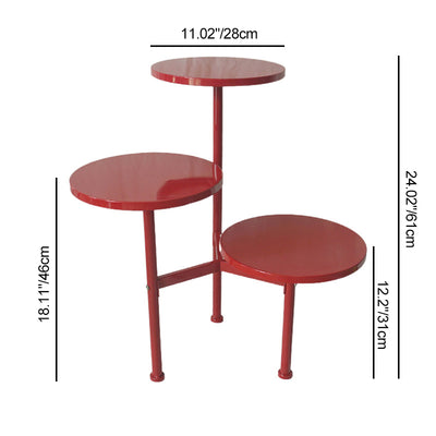 Modern Art Deco Design Sense Multi Tier Round Combination Iron End Table 3-Tier For Living Room