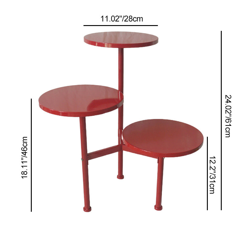 Modern Art Deco Design Sense Multi Tier Round Combination Iron End Table 3-Tier For Living Room