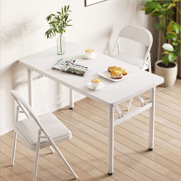 Moderner minimalistischer klappbarer rechteckiger Planken-Stahlschreibtisch für das Heimbüro 