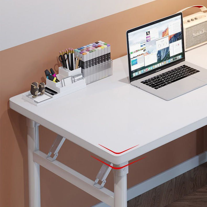 Moderner minimalistischer klappbarer rechteckiger Planken-Stahlschreibtisch für das Heimbüro 