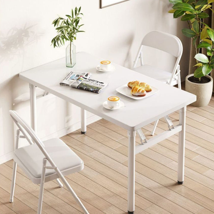 Moderner minimalistischer klappbarer rechteckiger Planken-Stahlschreibtisch für das Heimbüro 