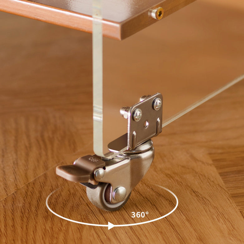 Modern Minimalist Removable Rectangular Bamboo Panel Acrylic End Table 3-Tier For Living Room