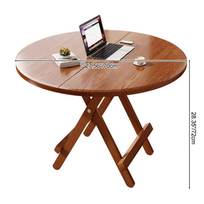 Modern Minimalist Foldable Round X-Base High Density Panel Dining Table For 2-6 Seats