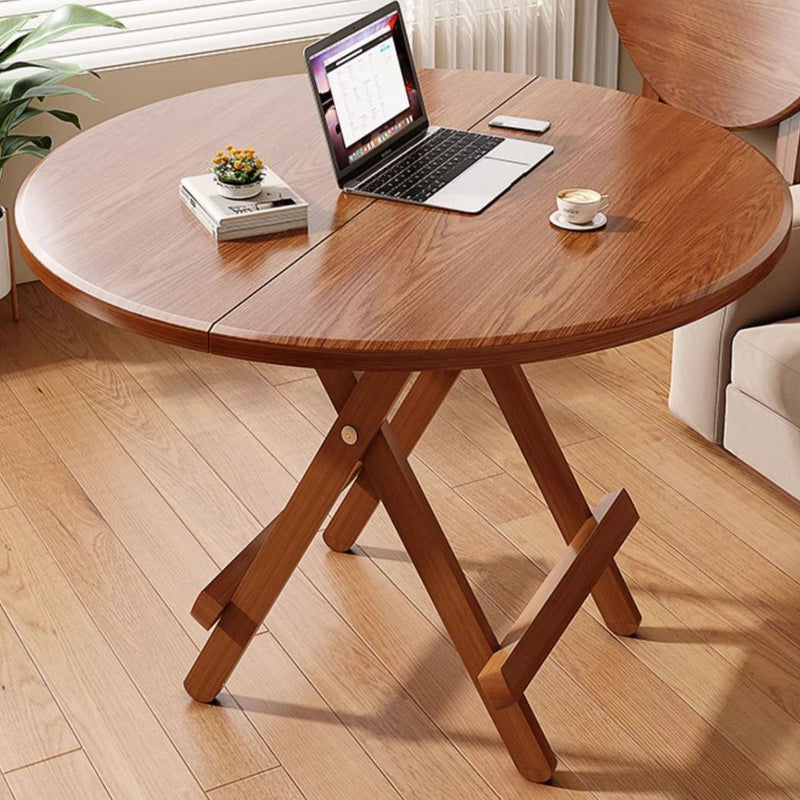Modern Minimalist Foldable Round X-Base High Density Panel Dining Table For 2-6 Seats