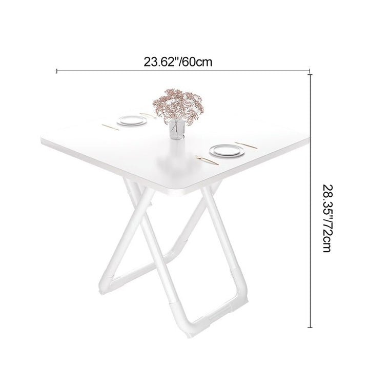 Mesa de comedor moderna minimalista plegable simple redonda cuadrada base en forma de X placa de densidad tubo de hierro para 2-6 asientos 