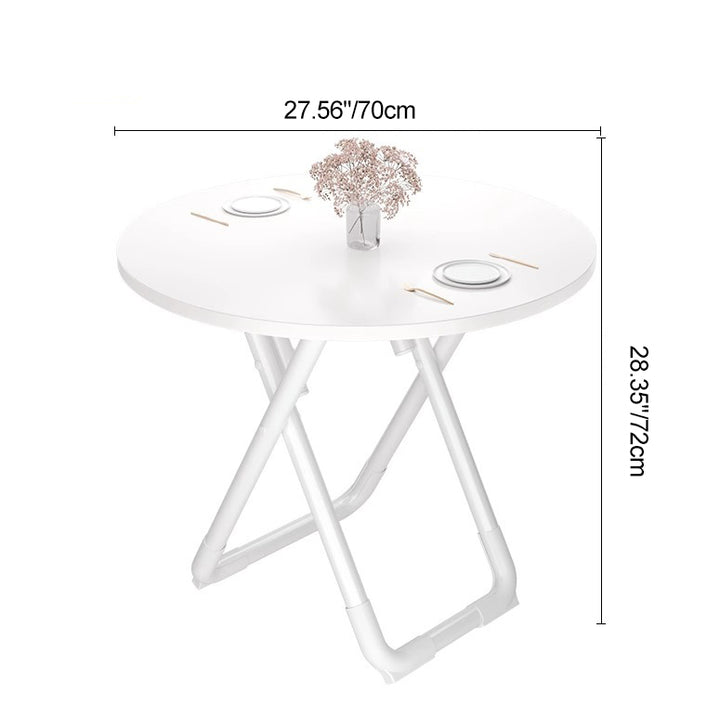 Modern Minimalist Foldable Simple Round Square X-Shape Base Density Plate Iron Pipe Dining Table For 2-6 Seats