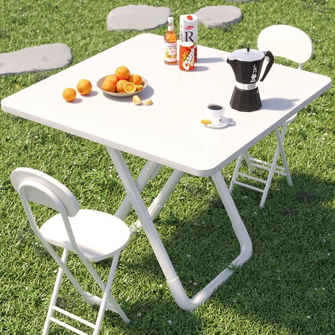 Modern Minimalist Foldable Simple Round Square X-Shape Base Density Plate Iron Pipe Dining Table For 2-6 Seats
