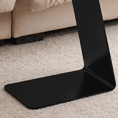 Modern Minimalist Square Carbon Steel Glass Side Table 1-Tier For Living Room