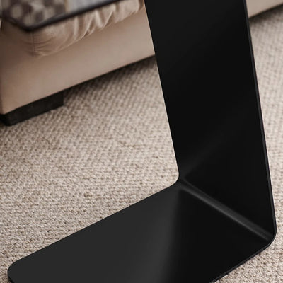 Modern Minimalist Square Carbon Steel Glass Side Table 1-Tier For Living Room