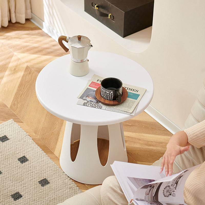 Contemporary Scandinavian Round Plastic Side Table 1-Tier For Living Room