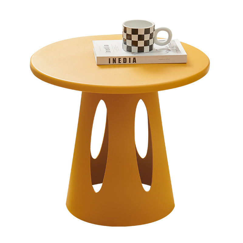 Contemporary Scandinavian Round Plastic Side Table 1-Tier For Living Room