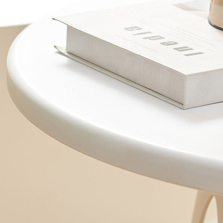 Contemporary Scandinavian Round Plastic Side Table 1-Tier For Living Room