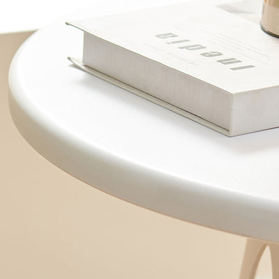 Contemporary Scandinavian Round Plastic Side Table 1-Tier For Living Room