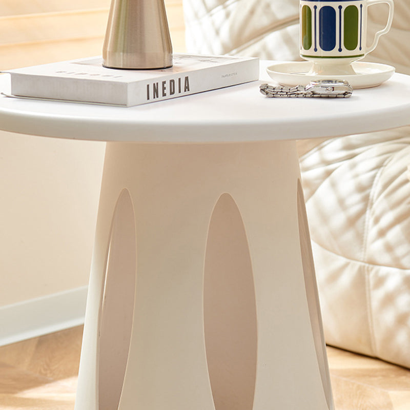 Contemporary Scandinavian Round Plastic Side Table 1-Tier For Living Room