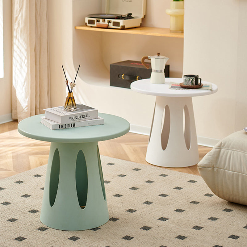 Contemporary Scandinavian Round Plastic Side Table 1-Tier For Living Room