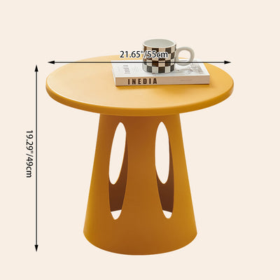 Contemporary Scandinavian Round Plastic Side Table 1-Tier For Living Room