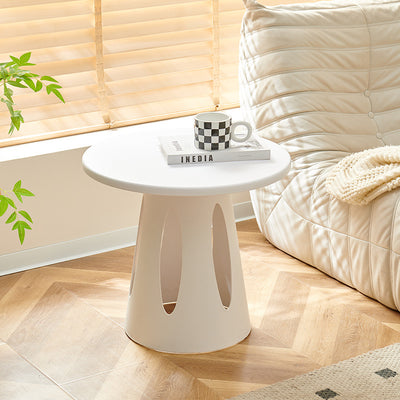 Contemporary Scandinavian Round Plastic Side Table 1-Tier For Living Room