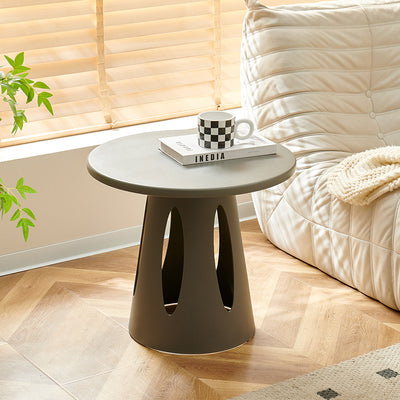 Contemporary Scandinavian Round Plastic Side Table 1-Tier For Living Room