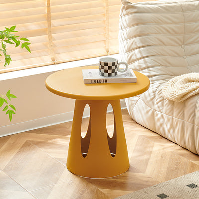 Contemporary Scandinavian Round Plastic Side Table 1-Tier For Living Room