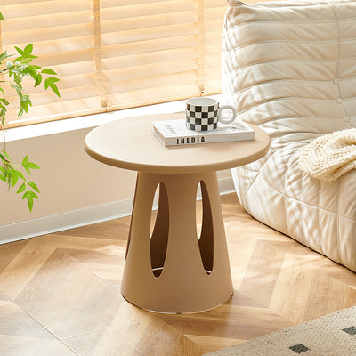 Contemporary Scandinavian Round Plastic Side Table 1-Tier For Living Room