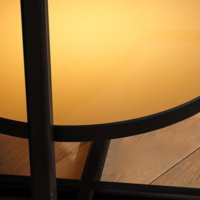 Modern Minimalist Round Iron Synthetic Wood Glass Lighting Wireless Charging Side Table 2/3-Tier For Living Room