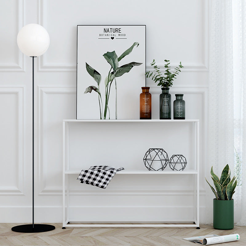 Modern Minimalist Rectangular Iron Bookshelf 2-Tier For Living Room