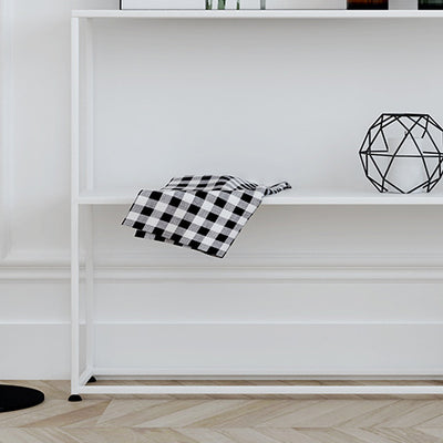 Modern Minimalist Rectangular Iron Bookshelf 2-Tier For Living Room