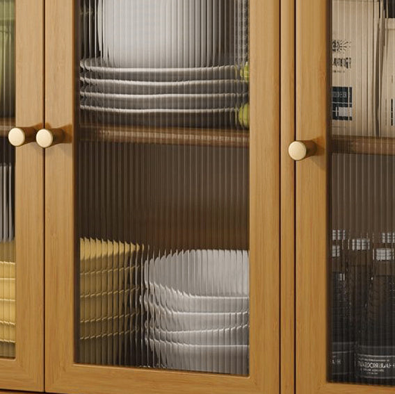 Traditional Vintage Rectangular Nan Bamboo Medium-Density Fiberboard Acrylic Sideboard 2-Drawer 1-Cabinet For Kitchen