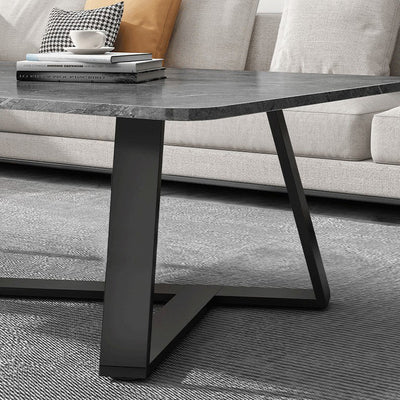 Contemporary Luxury Rectangular Medium-Density Fiberboard Carbon Steel Coffee Table For Living Room