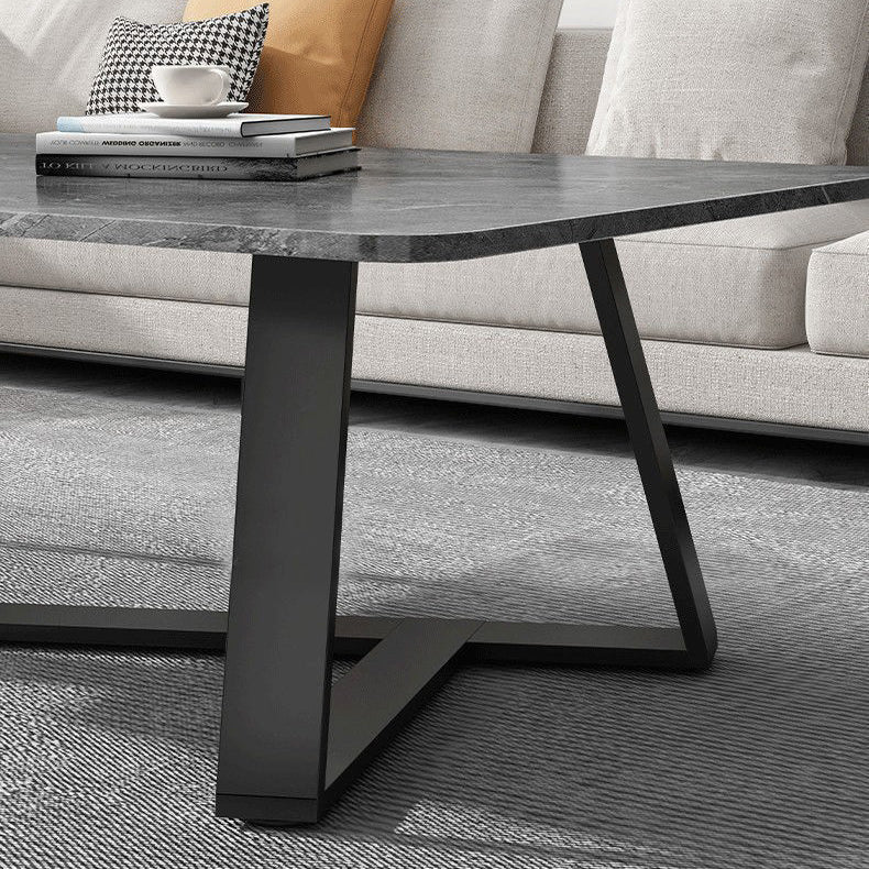 Contemporary Luxury Rectangular Medium-Density Fiberboard Carbon Steel Coffee Table For Living Room