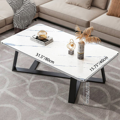 Contemporary Luxury Rectangular Medium-Density Fiberboard Carbon Steel Coffee Table For Living Room