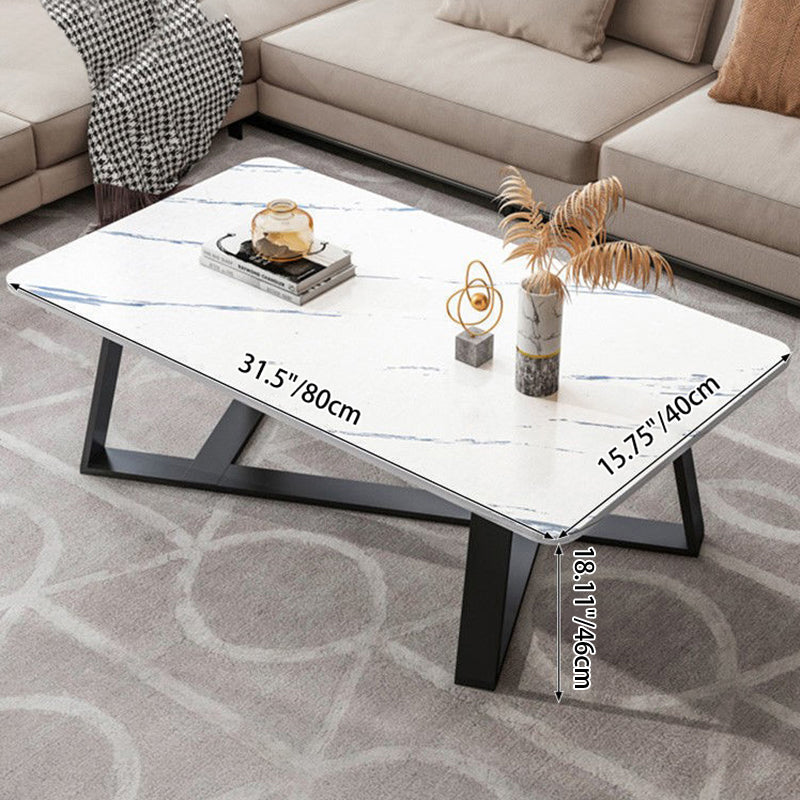 Contemporary Luxury Rectangular Medium-Density Fiberboard Carbon Steel Coffee Table For Living Room