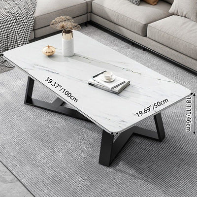 Contemporary Luxury Rectangular Medium-Density Fiberboard Carbon Steel Coffee Table For Living Room