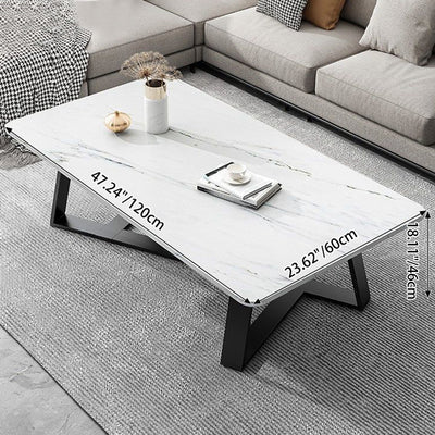 Contemporary Luxury Rectangular Medium-Density Fiberboard Carbon Steel Coffee Table For Living Room
