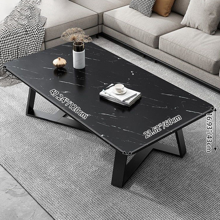 Contemporary Luxury Rectangular Medium-Density Fiberboard Carbon Steel Coffee Table For Living Room