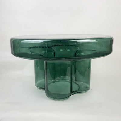 Contemporary Scandinavian Round Glass Coffee Table For Living Room