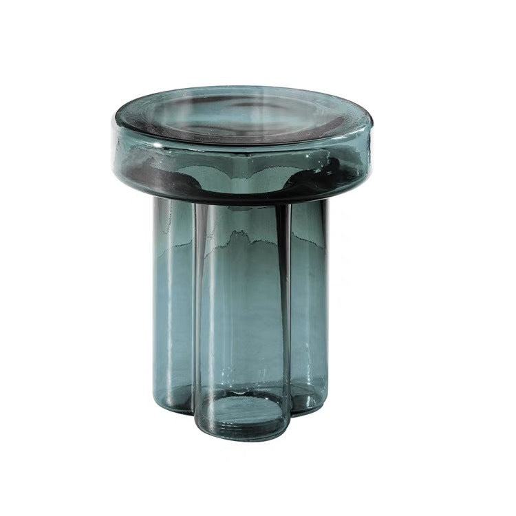 Contemporary Scandinavian Round Glass Coffee Table For Living Room