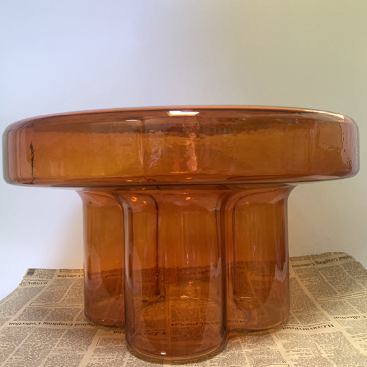 Contemporary Scandinavian Round Glass Coffee Table For Living Room