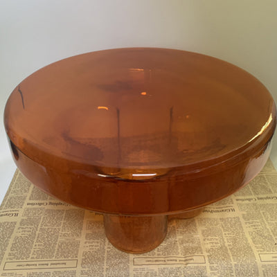 Contemporary Scandinavian Round Glass Coffee Table For Living Room