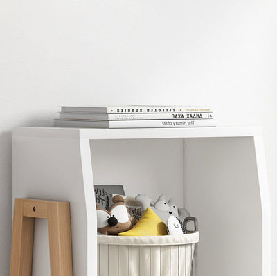 Modern Minimalist Square Pine Solid Wood Medium-Density Fiberboard Bookshelf 1/2-Cabinet For Living Room